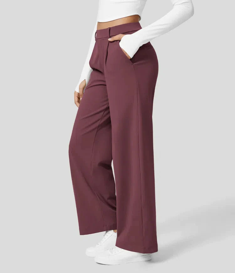 Kendall - High Waist Arbeitshose mit seitlichen Falten und Taschen