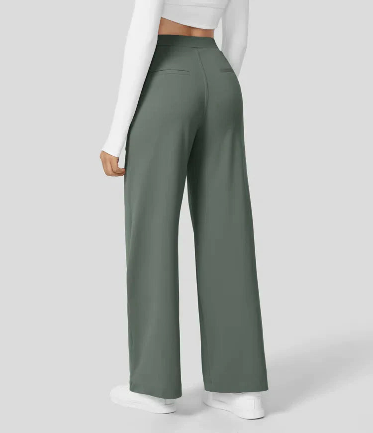 Kendall - High Waist Arbeitshose mit seitlichen Falten und Taschen