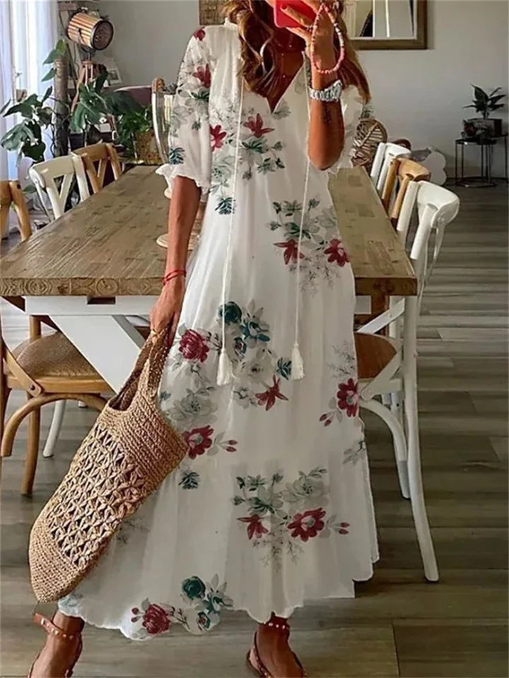 Maxi Sommerkleid Damen Elegant Luftig Strandlook – Selira