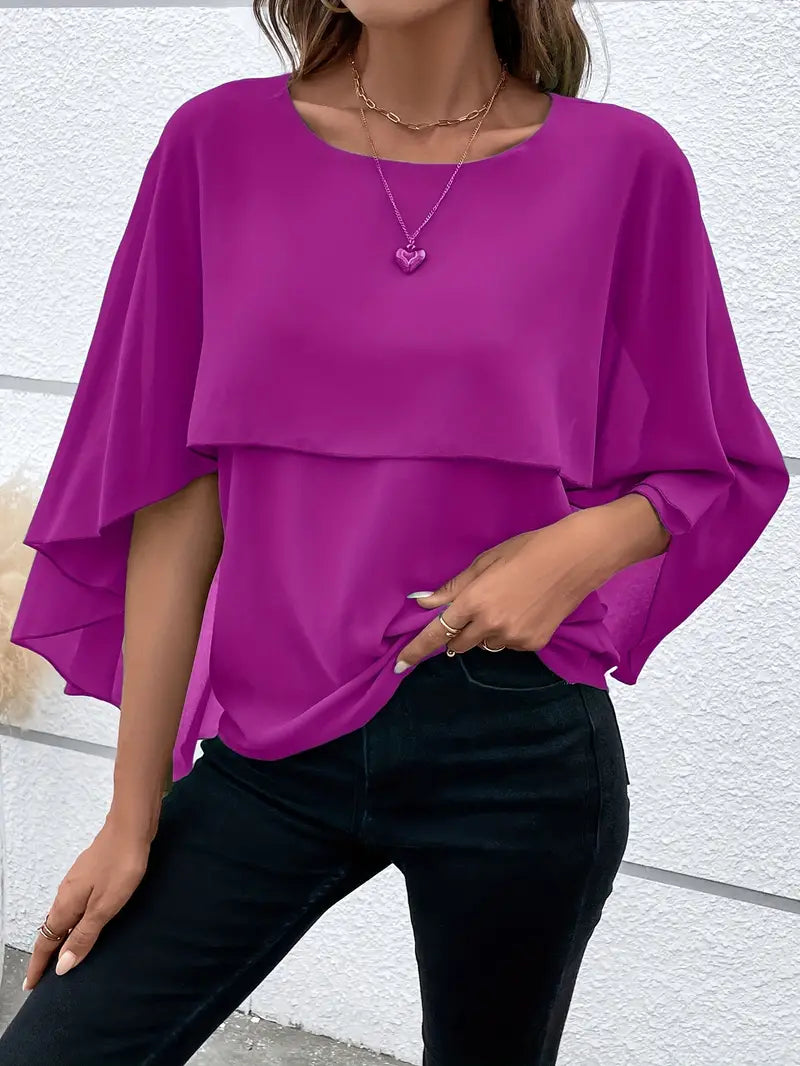 Valery - Elegante Bluse mit Umhangärmeln