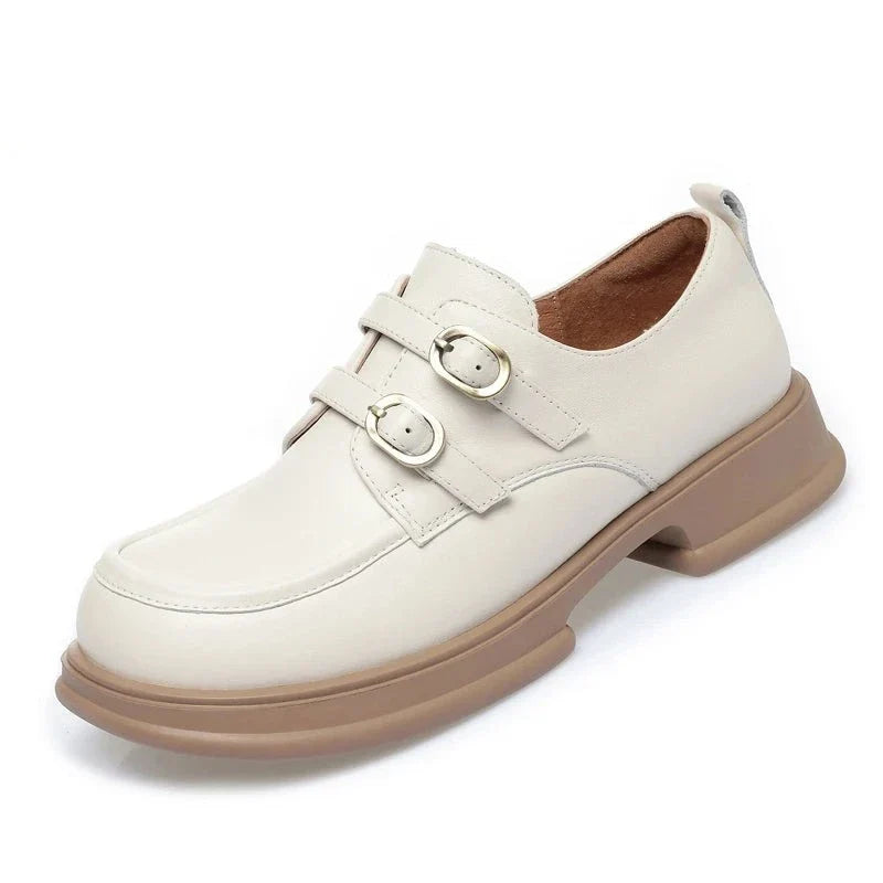 Xochil - Loafer Britischen Stil mit Doppel-Schnalle und Plateau