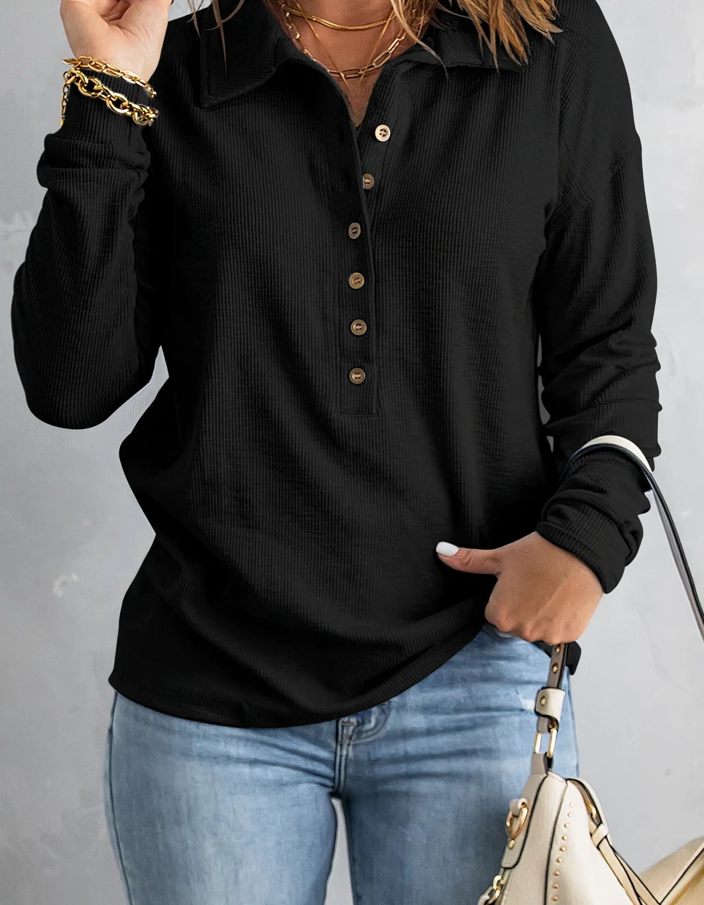 Sevil - Langarmeliges Poloshirt fur Damen