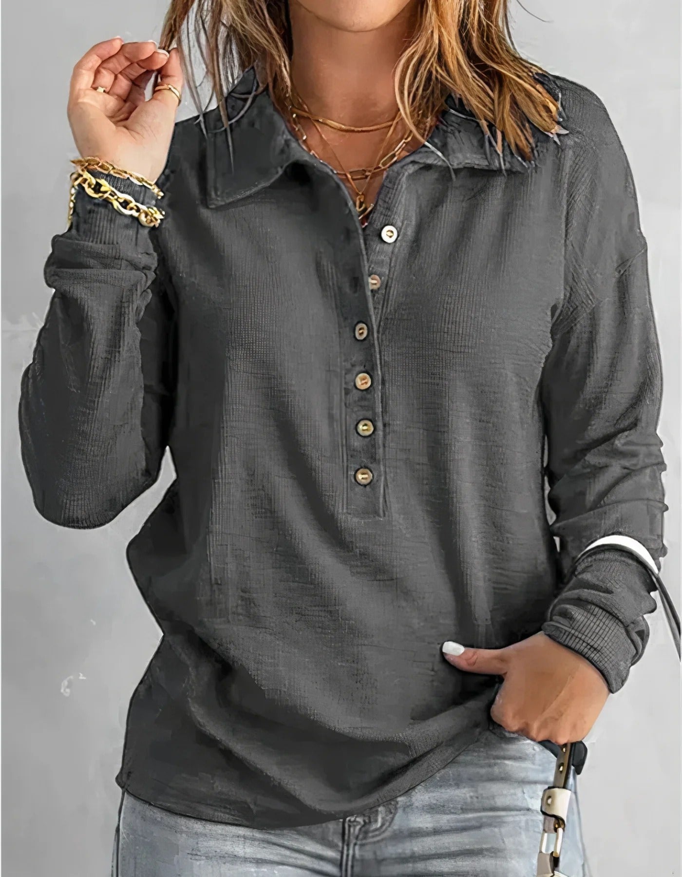 Sevil - Langarmeliges Poloshirt fur Damen