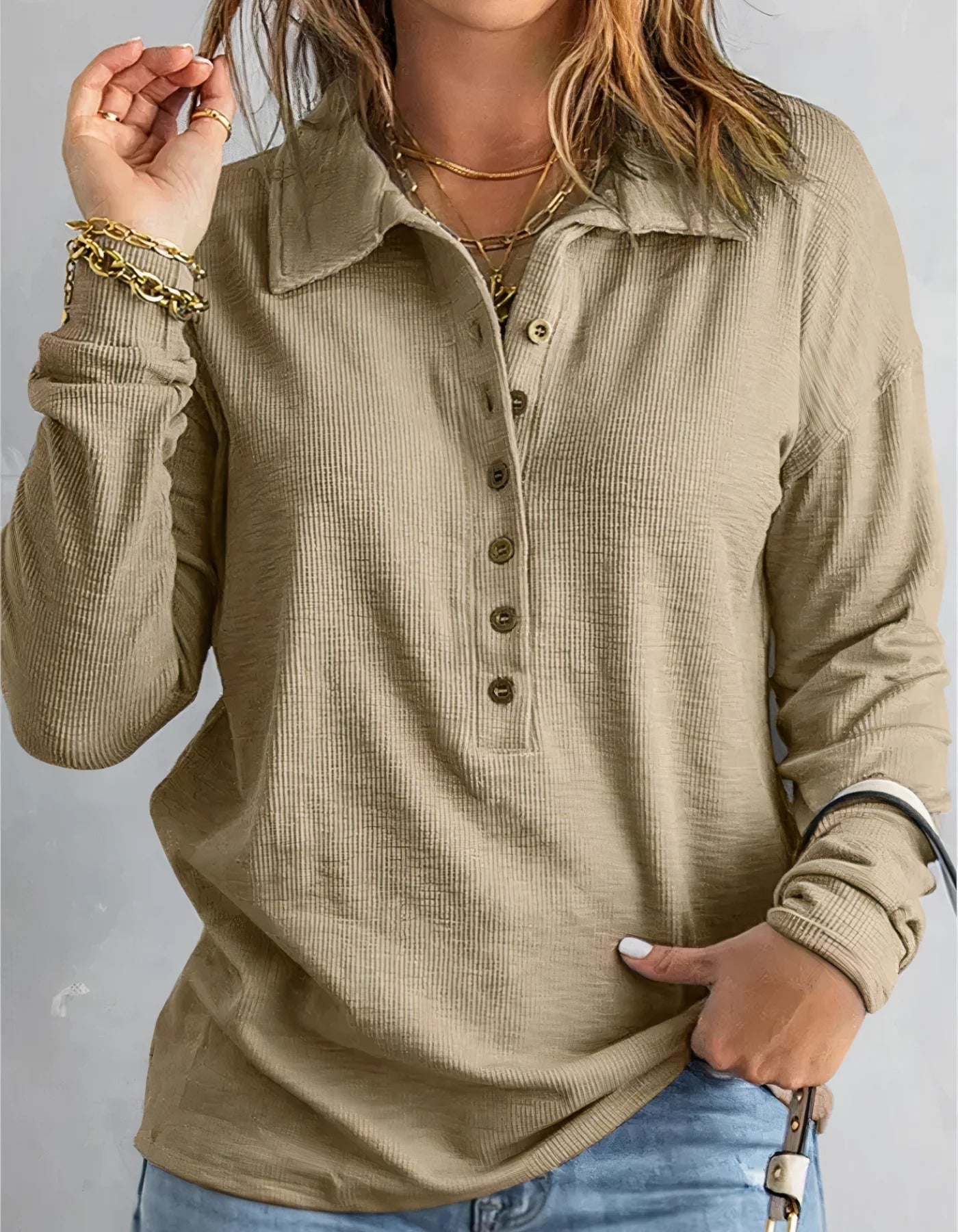 Sevil - Langarmeliges Poloshirt fur Damen