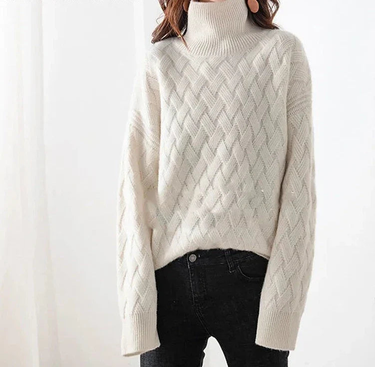 Lillymoda | Jessica - Stylischer Rollkragenpullover mit Strickmuster