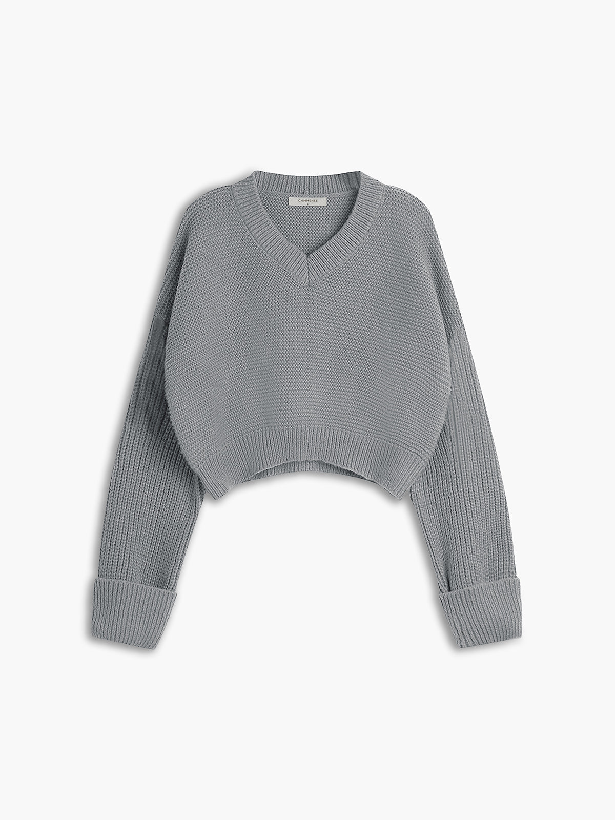 Minimalistischer V-Ausschnitt Pullover
