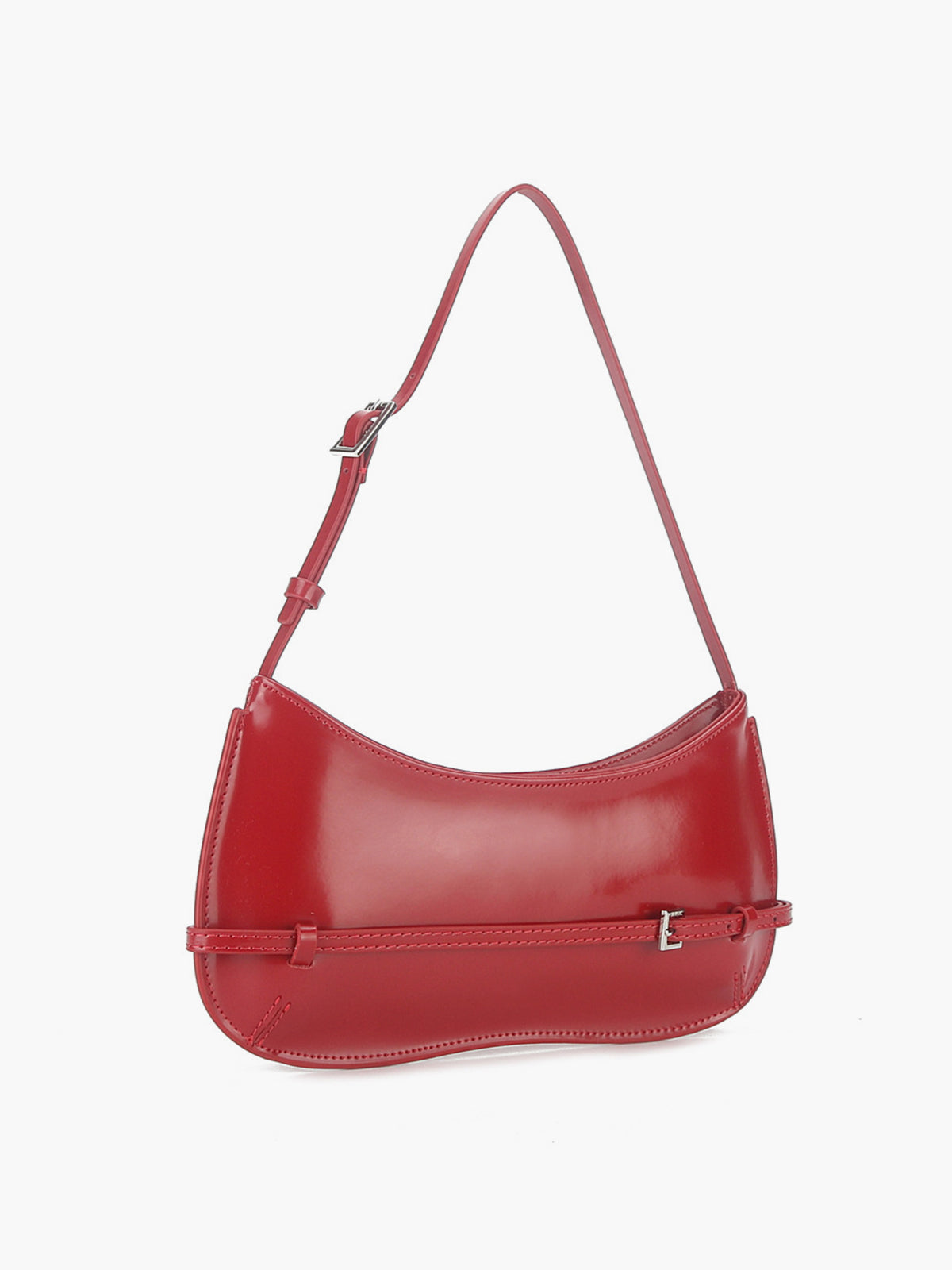 Elegante Rote Lederschultertasche - Exklusive Damen Handtasche 2024 - Joline