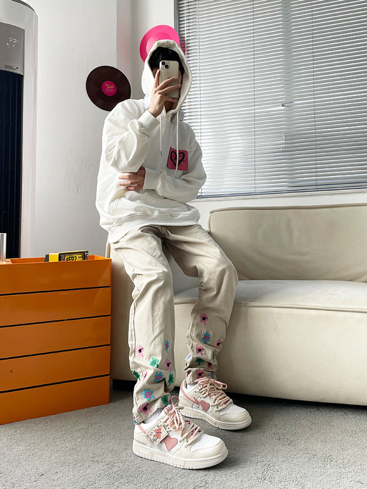 Euan - Schwebende Herz Rosa Schmetterling Skate Schuhe