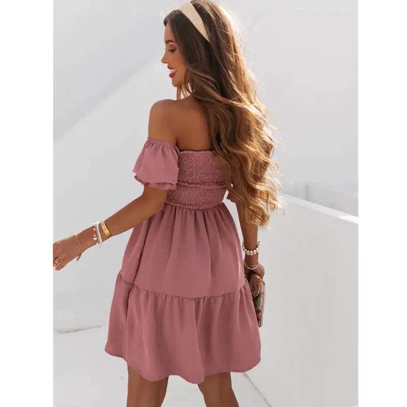 Lillymoda | Joanna - Stylisches schulterfreies Minikleid