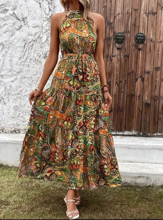 Lillymoda | Addilyn - Retro Maxikleid mit Halterneck