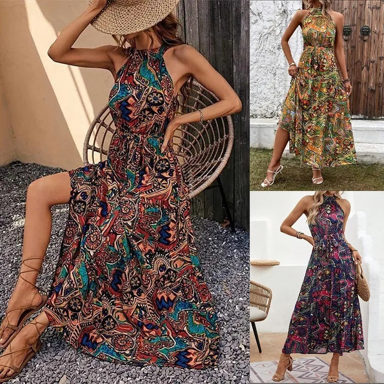 Lillymoda | Addilyn - Retro Maxikleid mit Halterneck