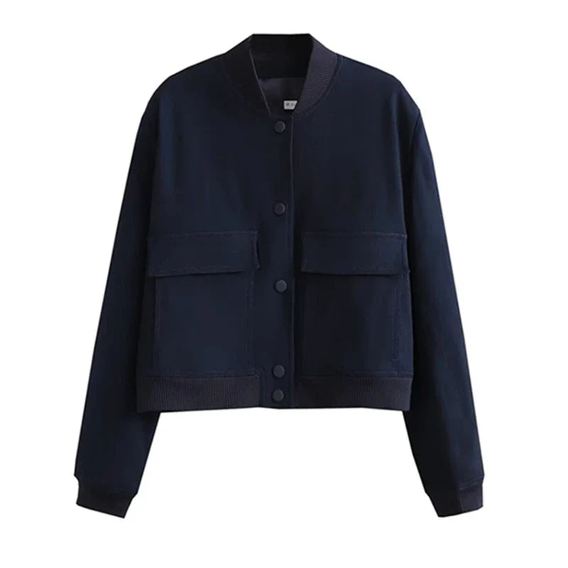 Lillymoda | Janna - Lässige Geknöpfte Bomberjacke
