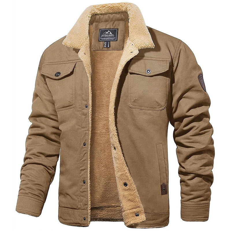 Bomberjacke - Button-Up - Warm - Sherpa gefütterte Jacke - Winterjacke für Männer