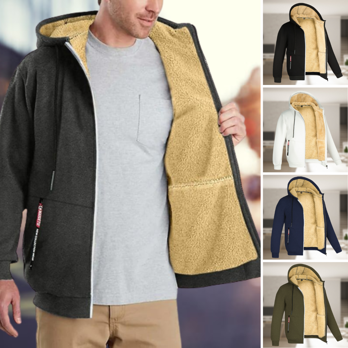 Lillymoda | Isaac - Bequeme Fleecejacke mit Kapuze