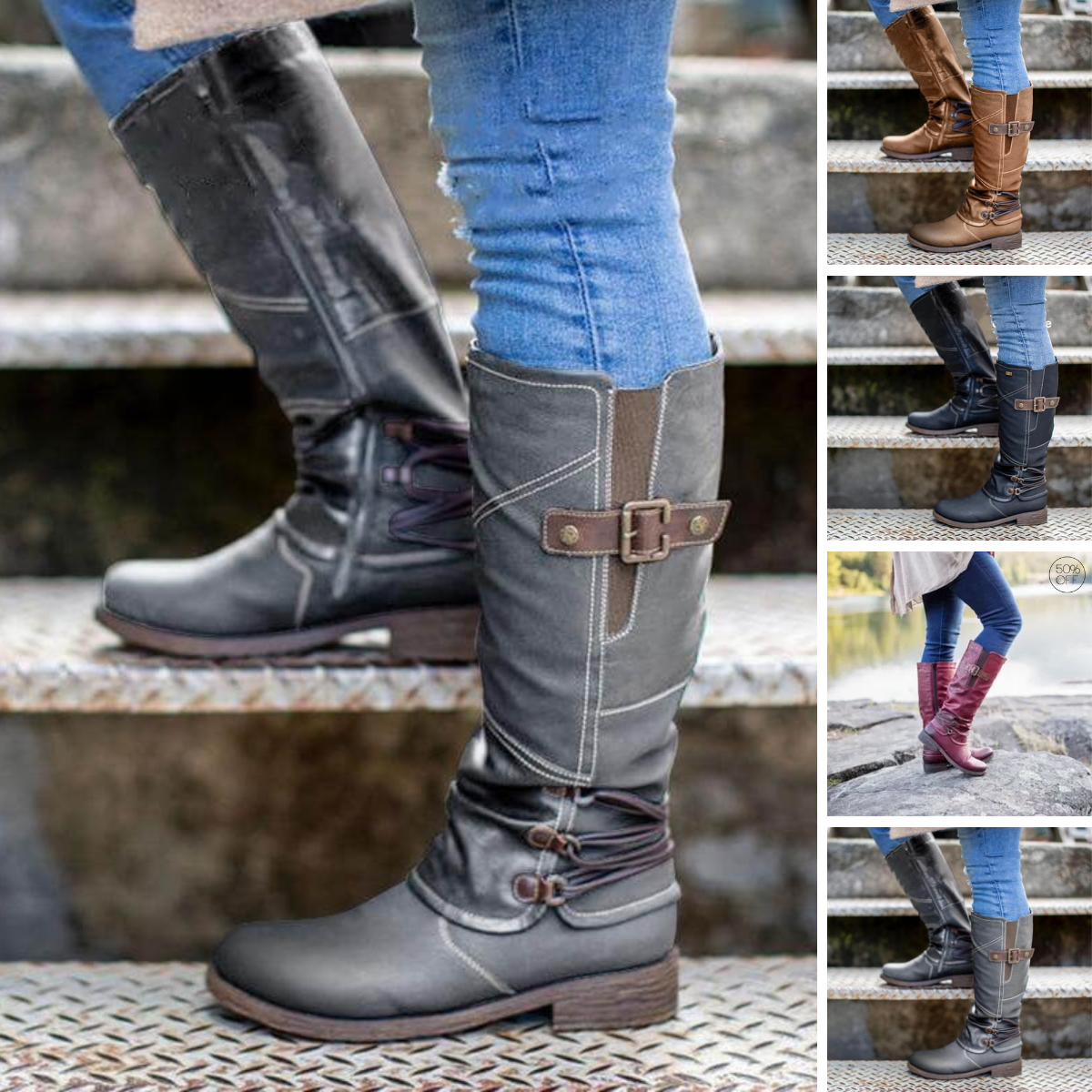 Lillymoda | Eliza - Hohe Stiefel mit Schnalle