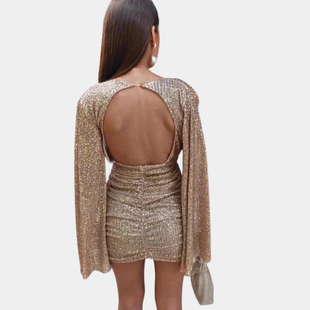 Lillymoda | Danna - Glitzerndes Rückenfreies Partykleid