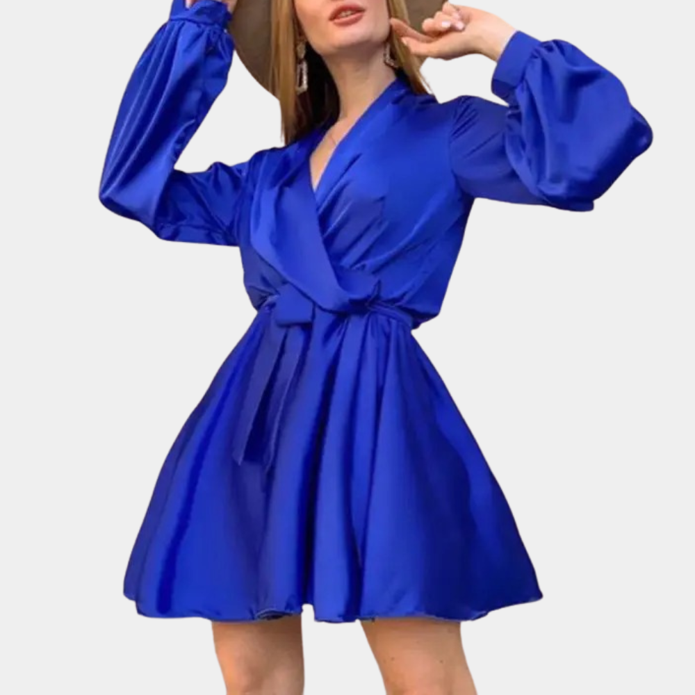Lillymoda | Daniella - luftiges Satin-Wrap-Kleid