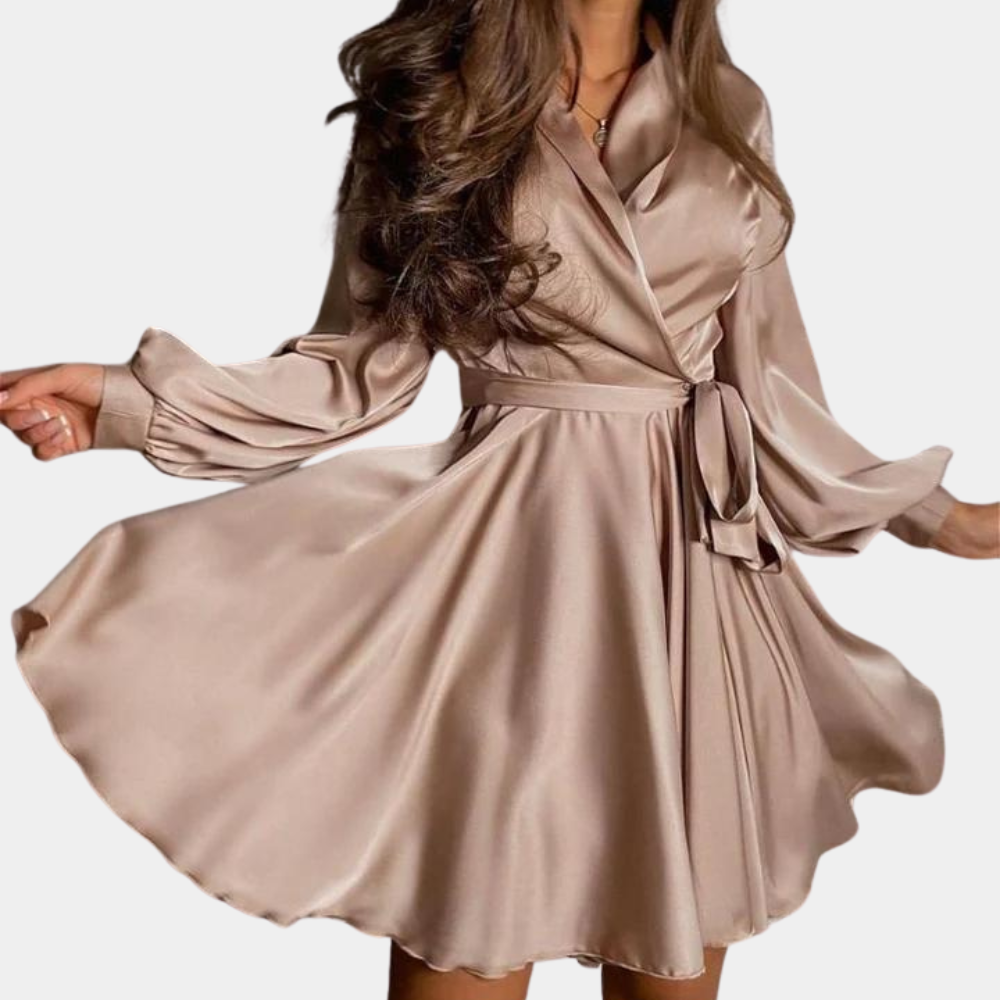 Lillymoda | Daniella - luftiges Satin-Wrap-Kleid