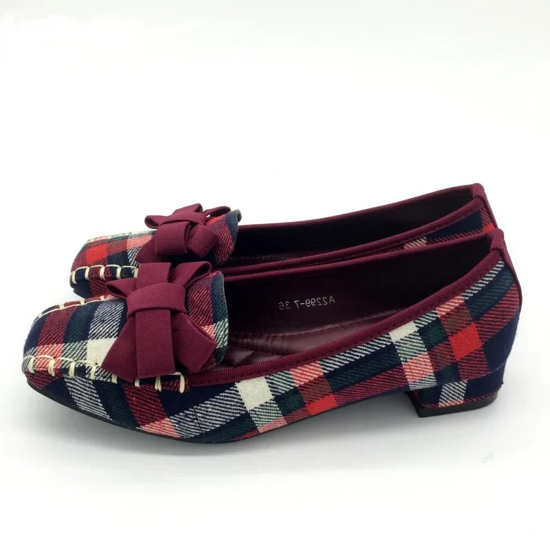 Concetta - England Style Gingham Damen Freizeitschuhe