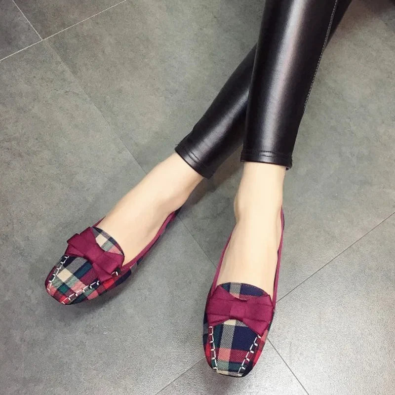 Concetta - England Style Gingham Damen Freizeitschuhe