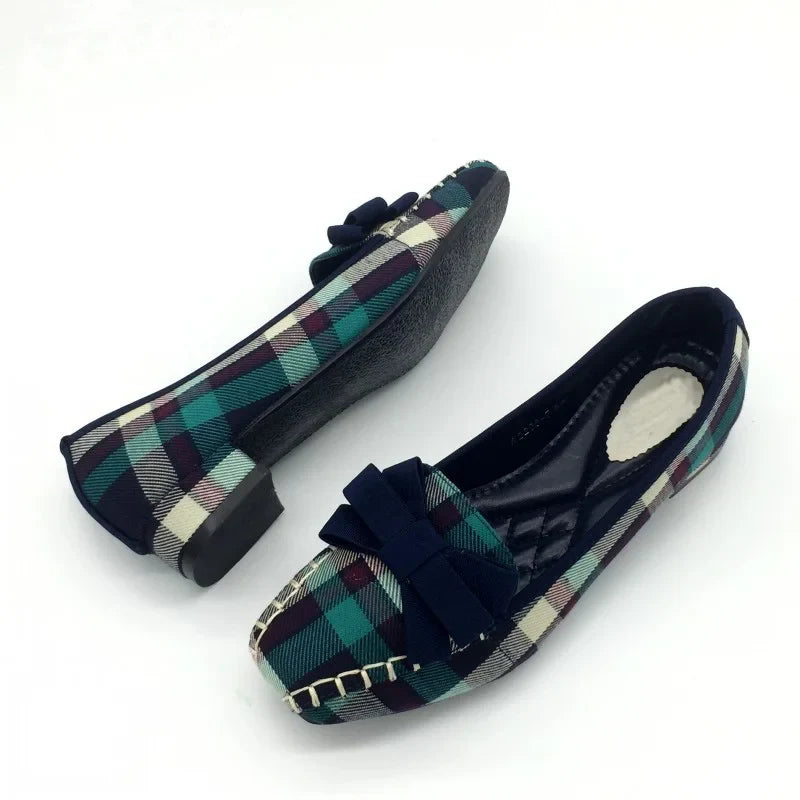 Concetta - England Style Gingham Damen Freizeitschuhe