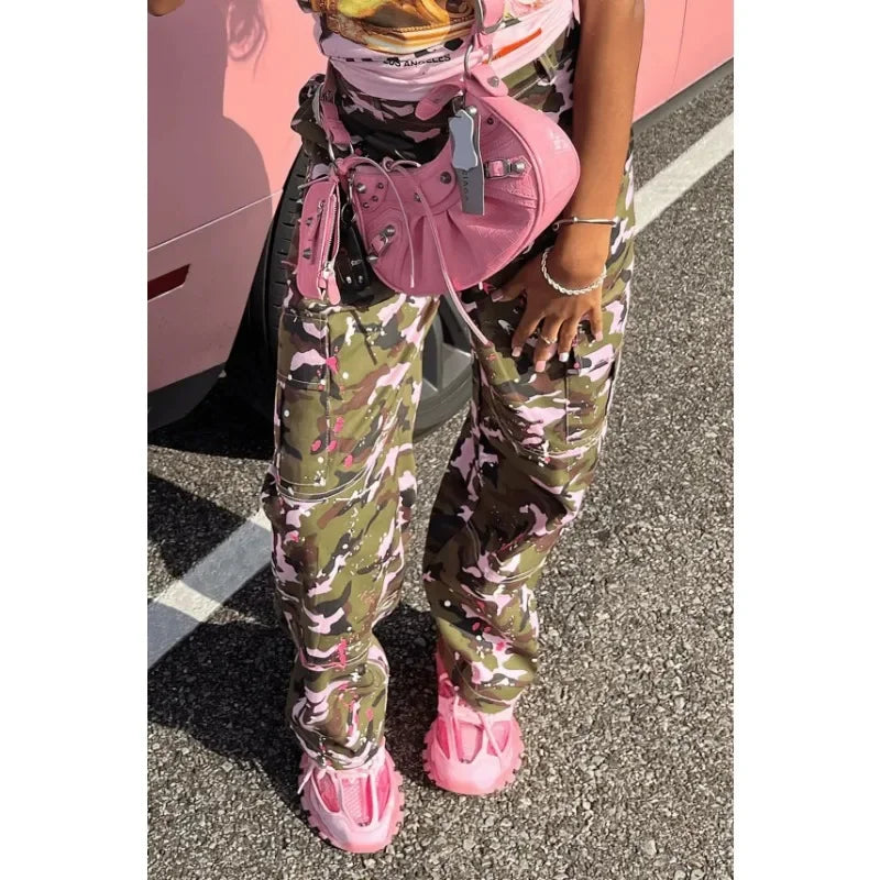 Rita - Camouflage Cargo-Hose mit Taschen