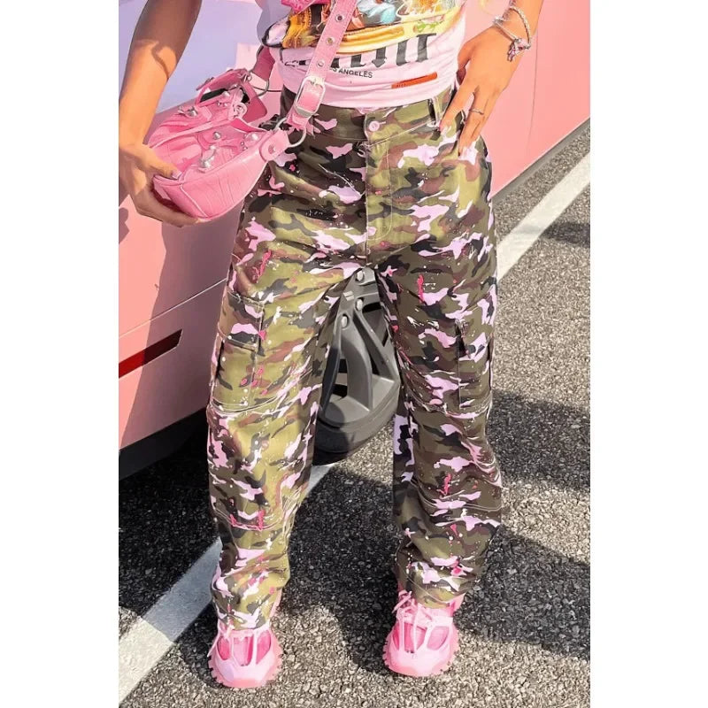 Rita - Camouflage Cargo-Hose mit Taschen