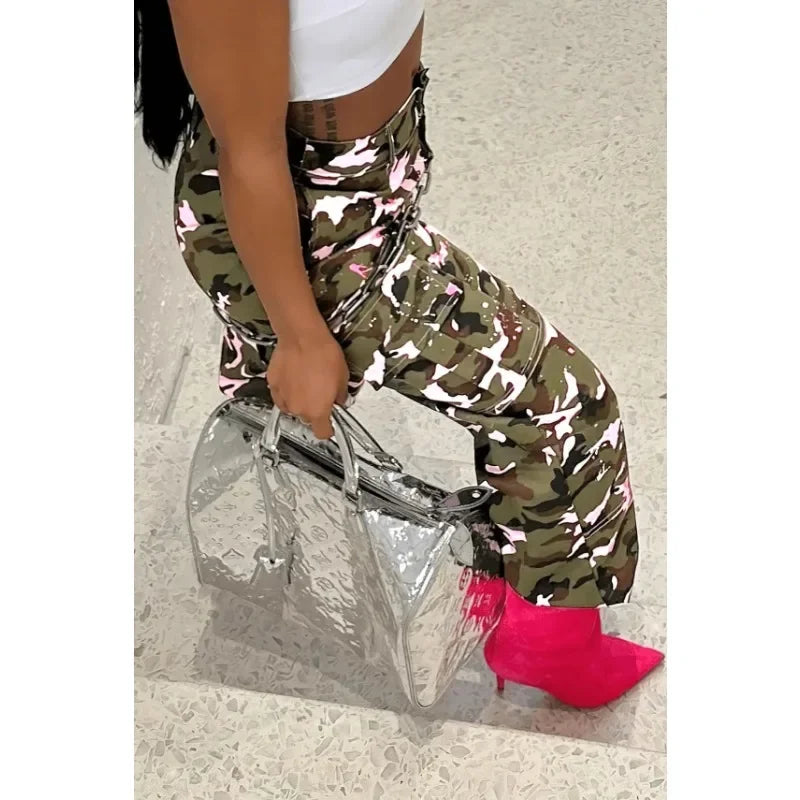 Rita - Camouflage Cargo-Hose mit Taschen