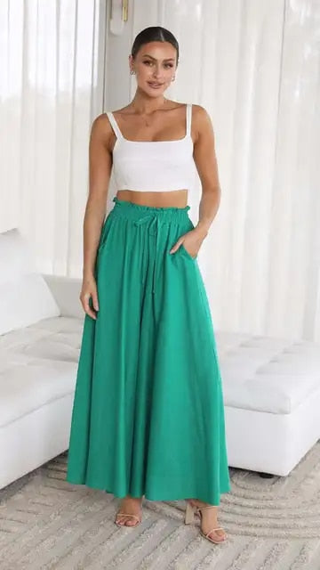 Dona - Lässige weite Hose mit hohem Bund