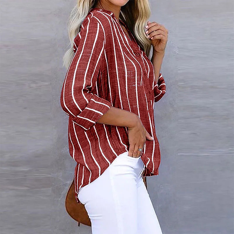 Lillymoda | Annie - Elegantes Locker Gestreiftes Hemd