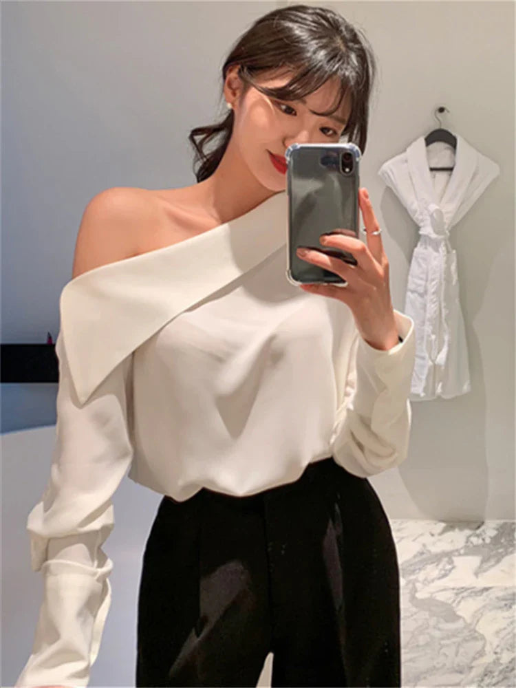 Lillymoda | Dorothy - Elegante Ein Schulter Bluse
