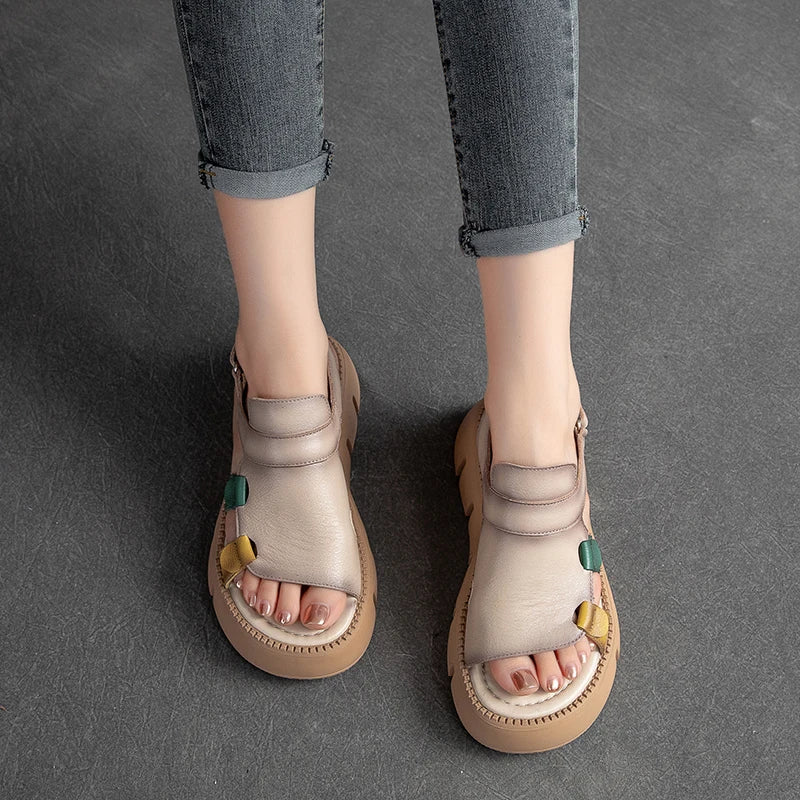 Feliciaelle - Handgemachte Echte Leder Sandalen