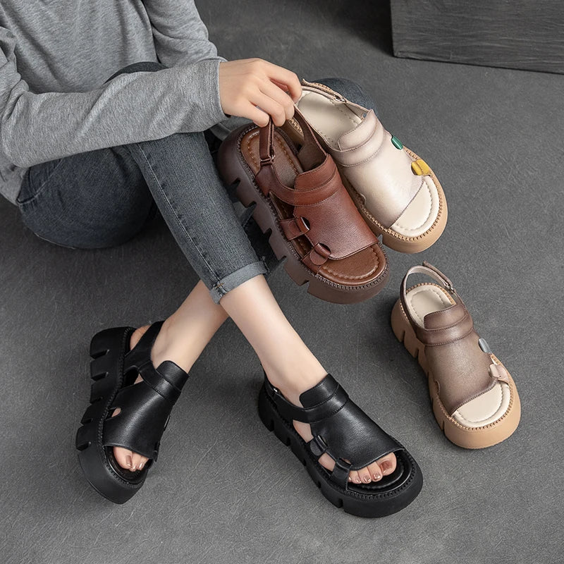 Feliciaelle - Handgemachte Echte Leder Sandalen