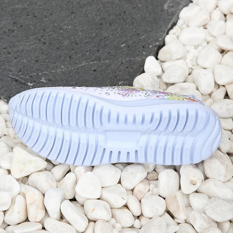 Lenny – Atmungsaktive Strick-Plattformschuhe mit Blumenmuster