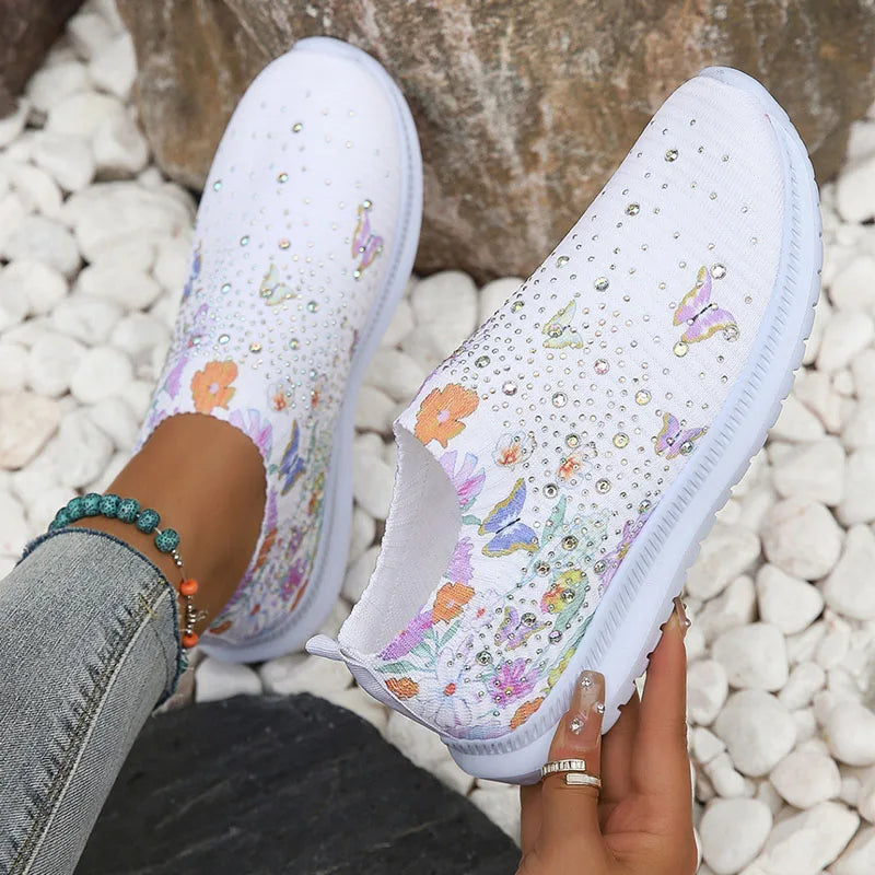 Lenny – Atmungsaktive Strick-Plattformschuhe mit Blumenmuster