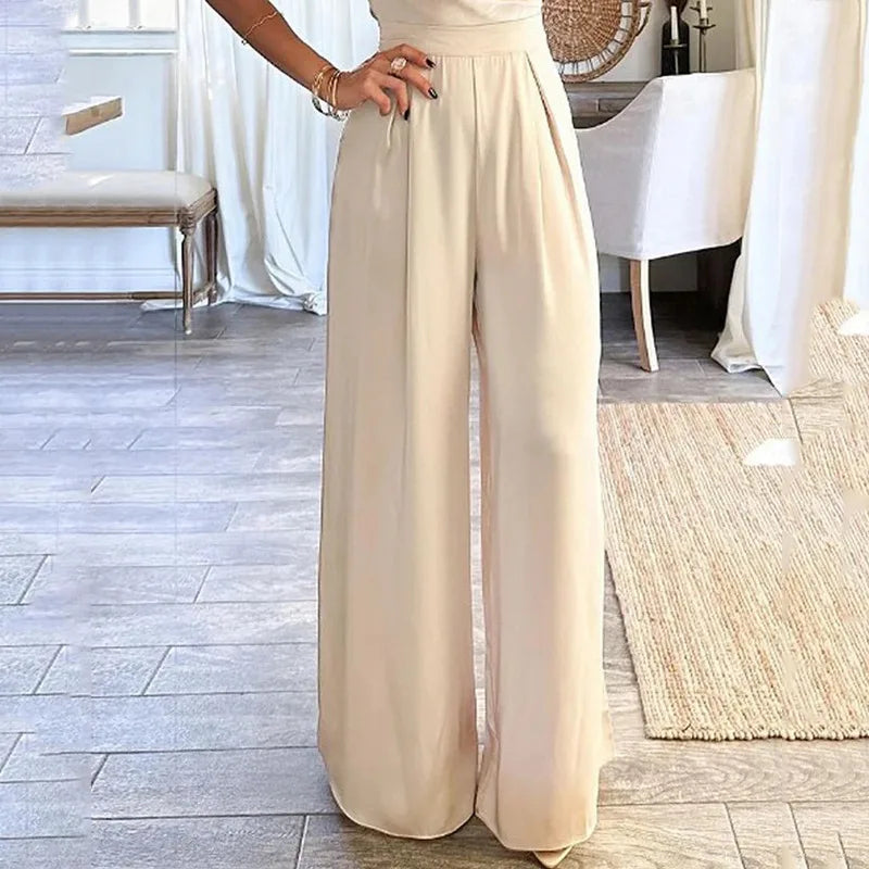 Stella - Ärmellose lange Jumpsuits mit V-Ausschnitt