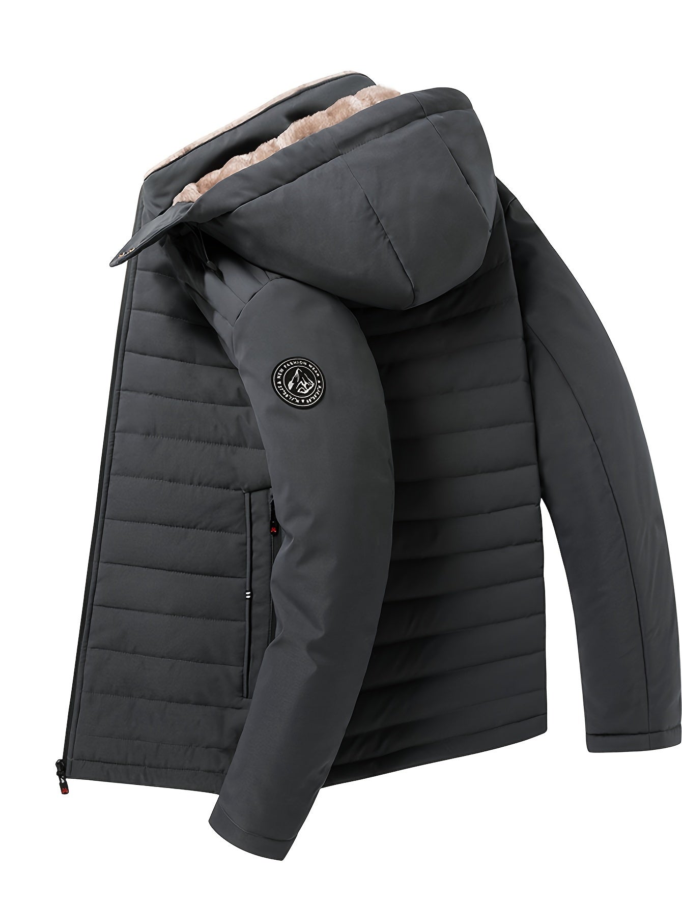 Daunenjacke für Herren – mit Fleece gefüttert – mit Kapuze – Winterjacke – Wintermäntel und -jacken für Herren