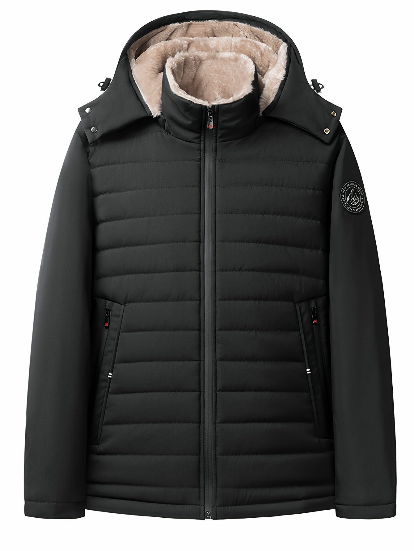 Daunenjacke für Herren – mit Fleece gefüttert – mit Kapuze – Winterjacke – Wintermäntel und -jacken für Herren