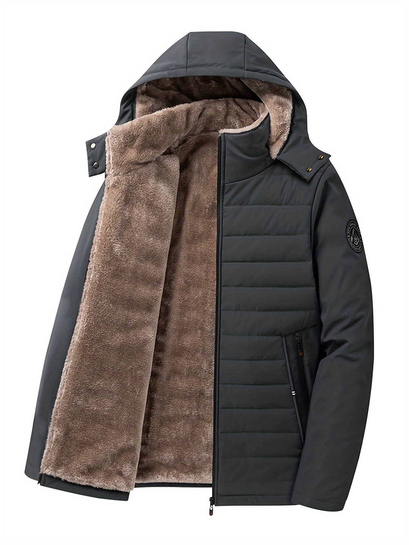Daunenjacke für Herren – mit Fleece gefüttert – mit Kapuze – Winterjacke – Wintermäntel und -jacken für Herren