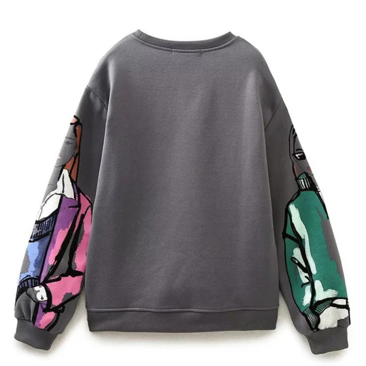 Caiza - Locker bedruckter Pullover aus Wolle