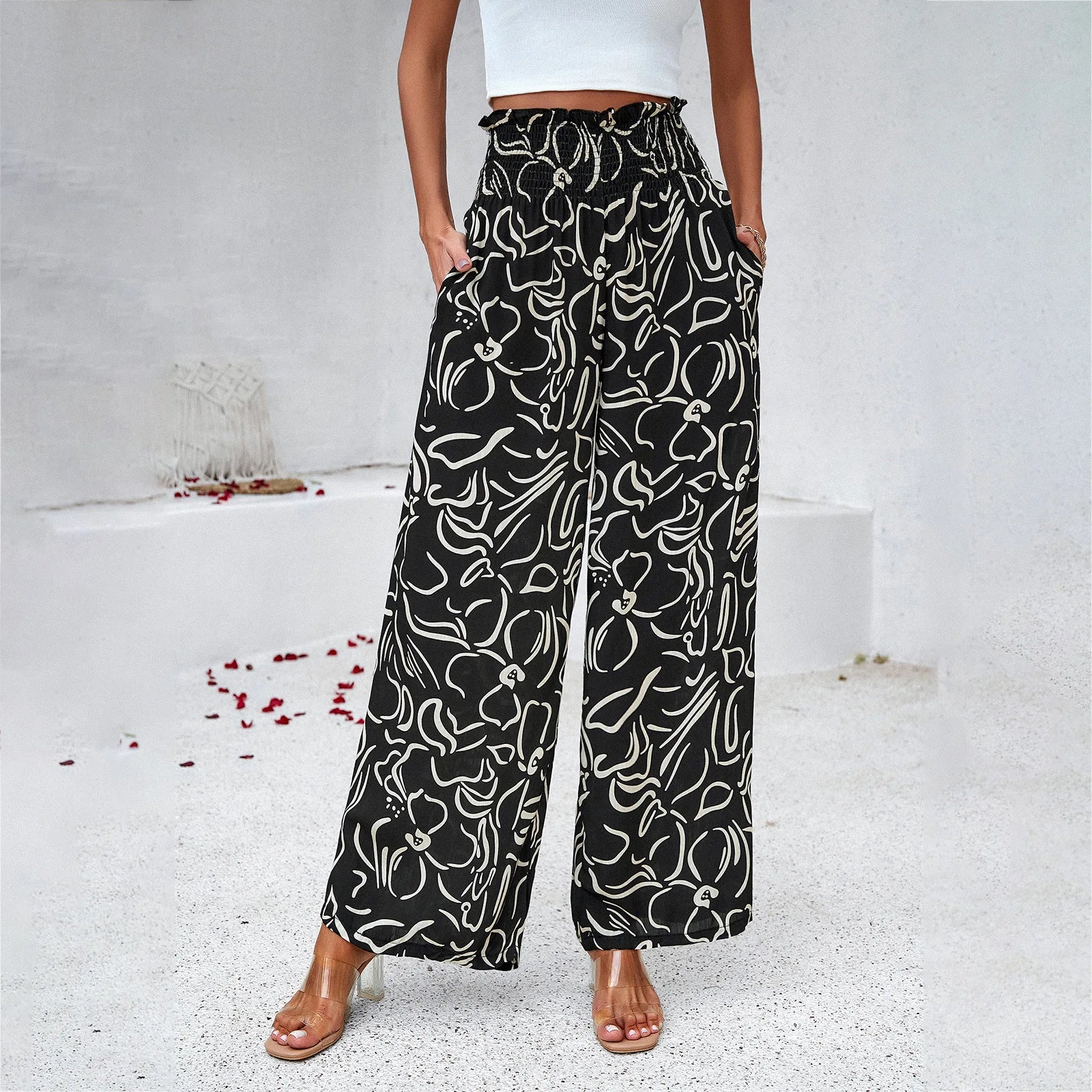 Dianalyn - Hose mit weitem Bein und Druckmuster