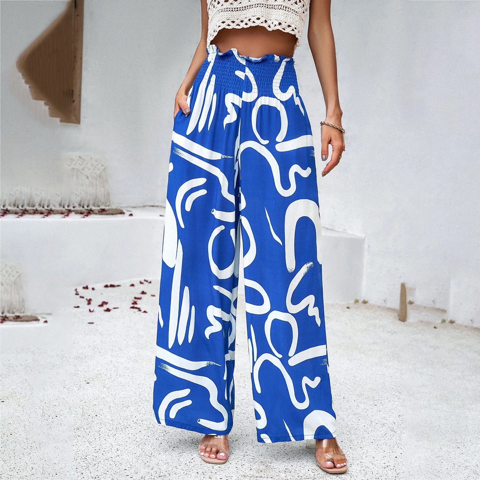 Dianalyn - Hose mit weitem Bein und Druckmuster
