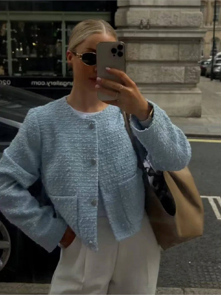 Lillymoda | Bella - Lässige Gekürzt Jacke mit Taschen