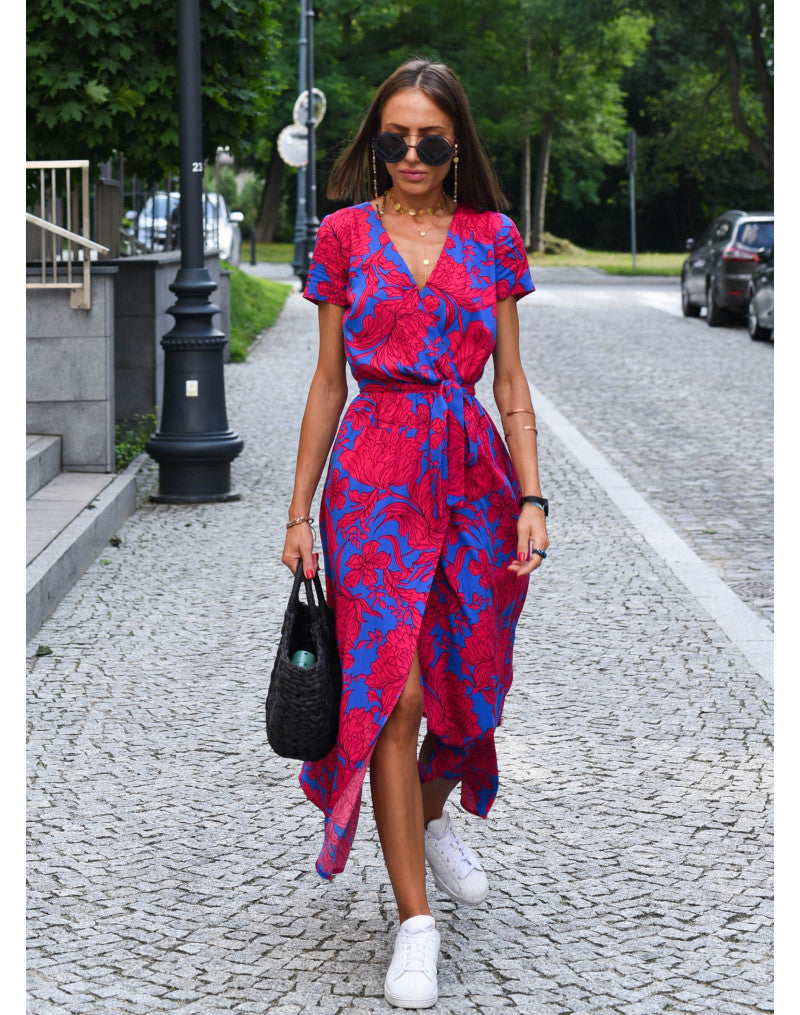 Lillymoda | Jasmine - lässiges Blumen Wickelkleid