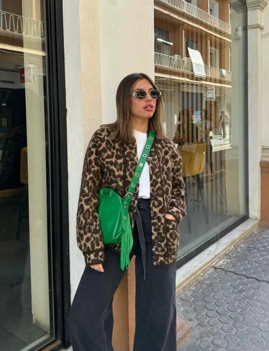 Lillymoda | Cassidy - Stylischer Mantel mit Leopardenmuster