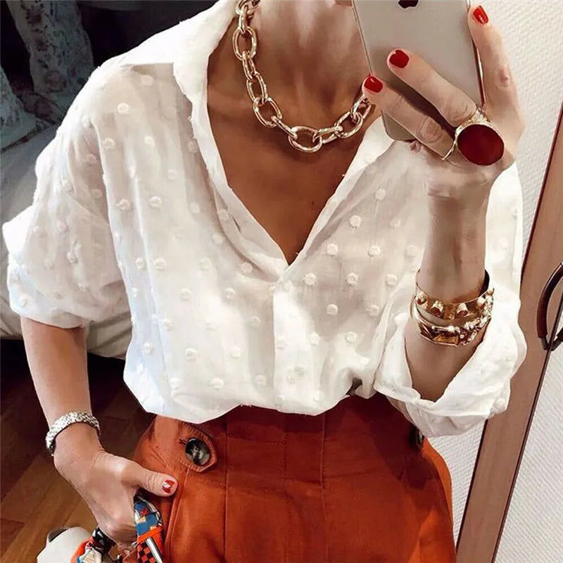 Lillymoda | Natalie - Stylische Gepunktete Bluse