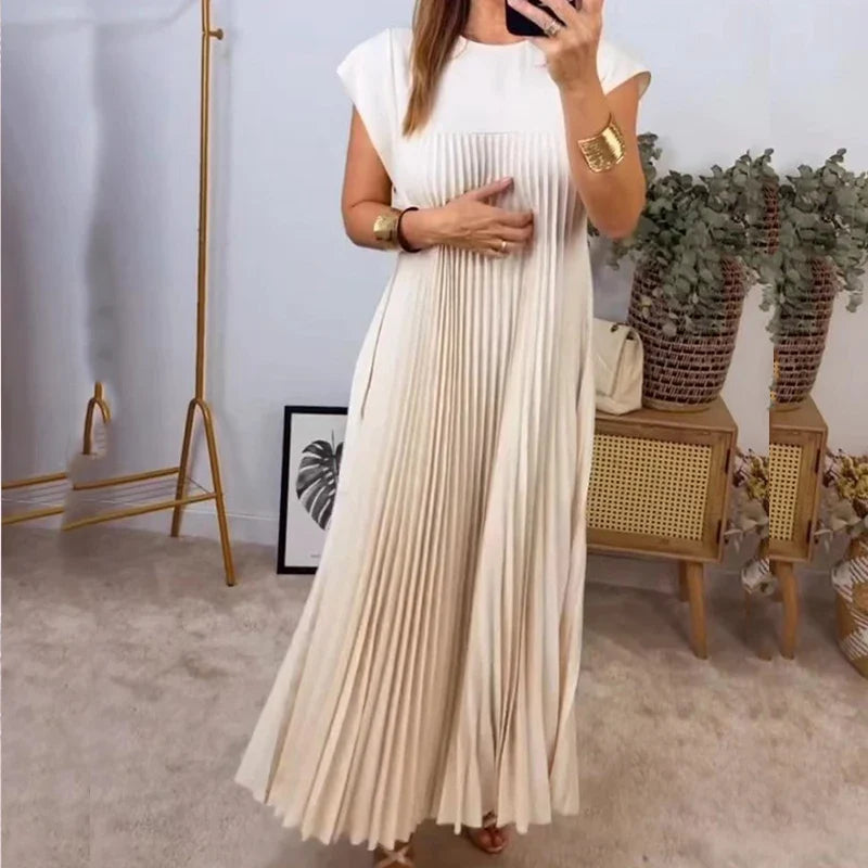 Lillymoda | Allie - Lässiges Langes Plisseekleid