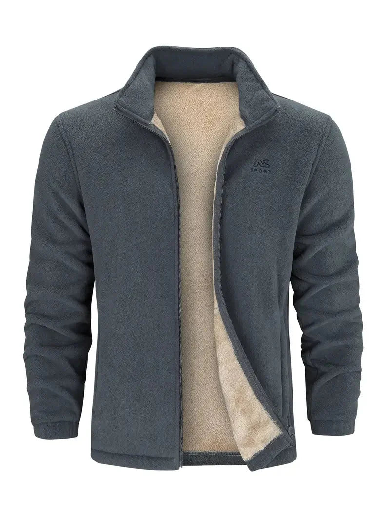 Fleecejacke – durchgehender Reißverschluss – Stehkragen – Fleece mit Reißverschluss – Herrenbekleidung