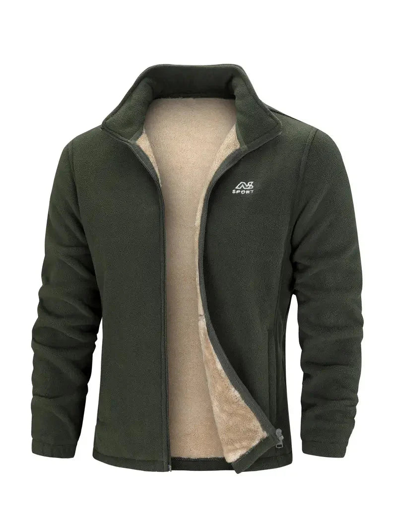 Fleecejacke – durchgehender Reißverschluss – Stehkragen – Fleece mit Reißverschluss – Herrenbekleidung