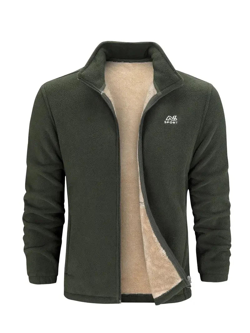 Fleecejacke – durchgehender Reißverschluss – Stehkragen – Fleece mit Reißverschluss – Herrenbekleidung